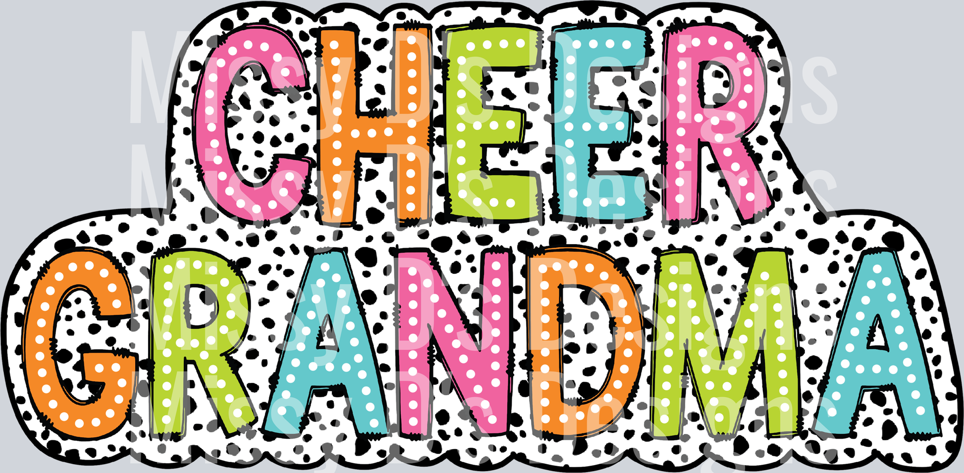 Cheer Grandma Dalmatian Dots PNG
