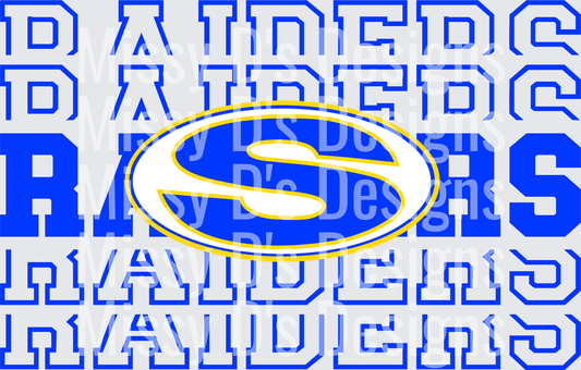 Stacked Mascot Sunnyvale Raiders Blue