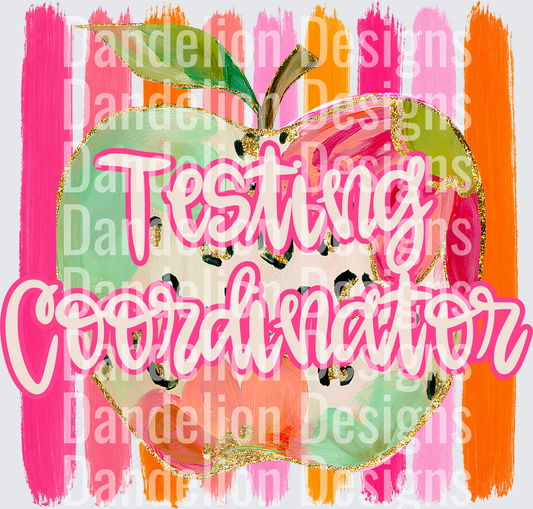 Testing Coordinator Painted Apple Gold Glitter Colorful Stripe