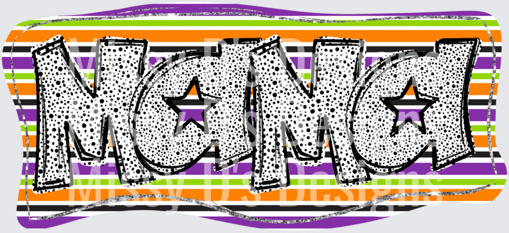 Nana Halloween Stripe Polka Dot Bold Letter Design