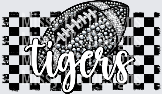 football Rhinestone checkered  tigers