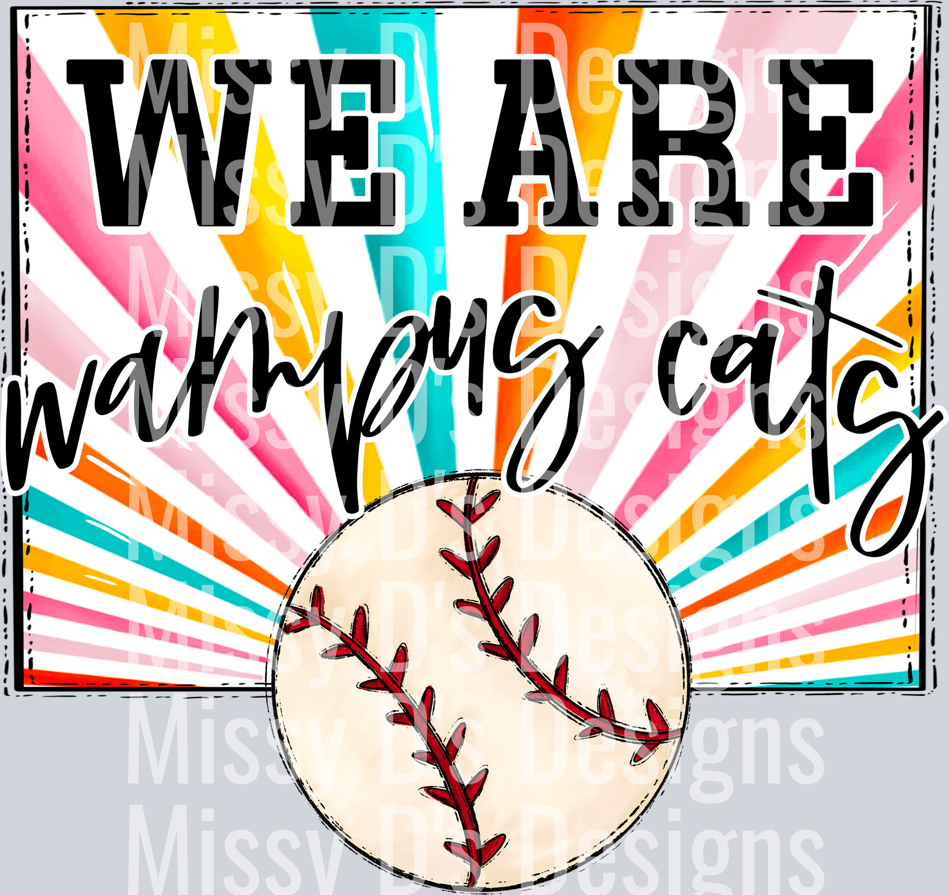 sunburst WE ARE wampus cats baseball