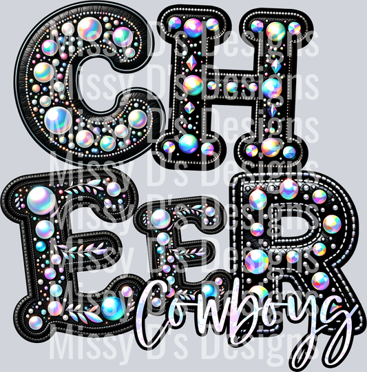 Leather Rhinestone Cheer Cowboys