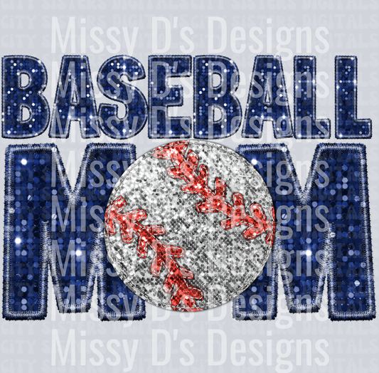 Baseball Mom blue