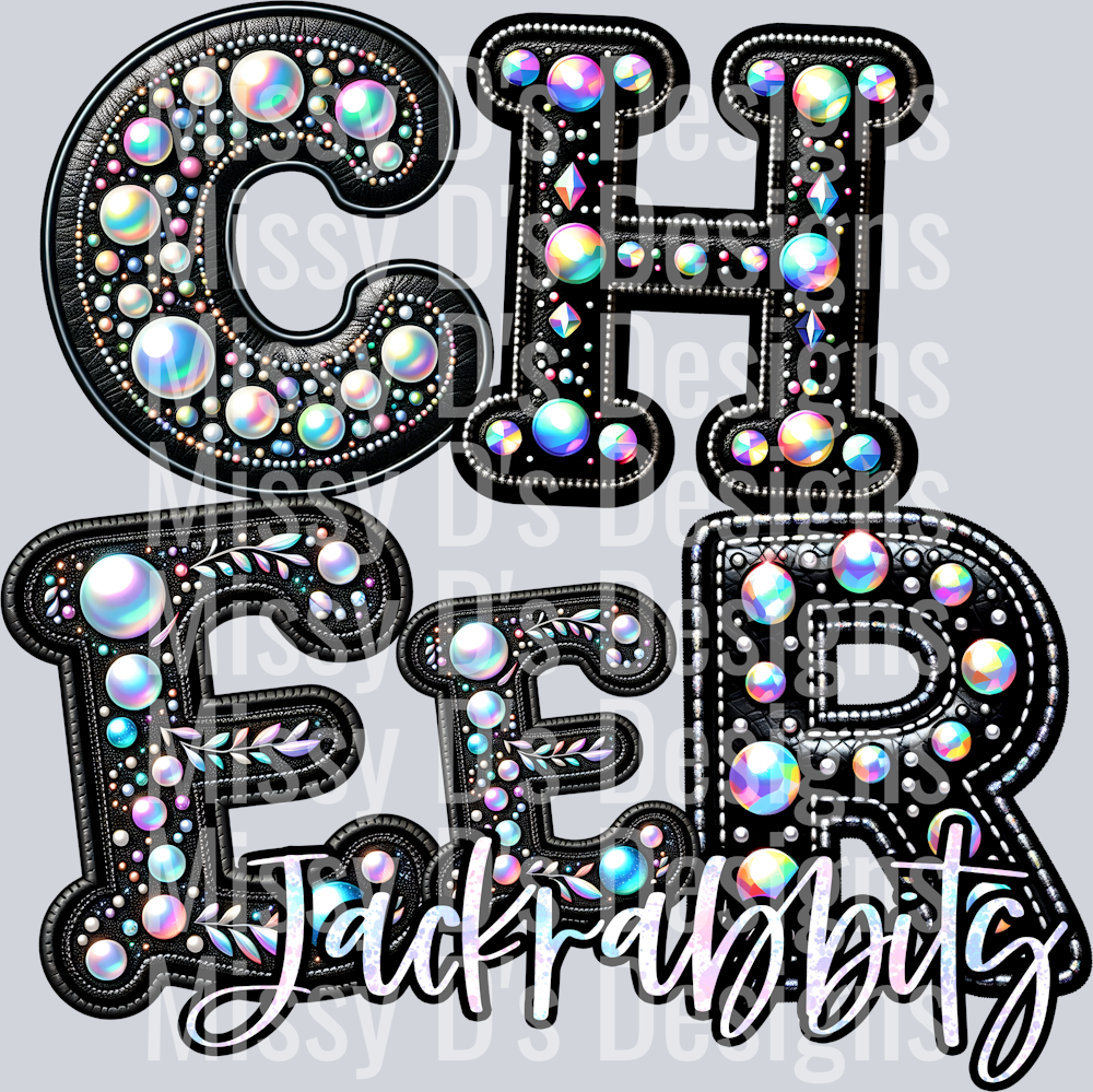 Leather Rhinestone Cheer Jackrabbits