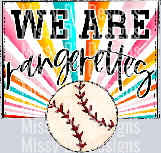 sunburst WE ARE CUSTOM rangerettes baseball