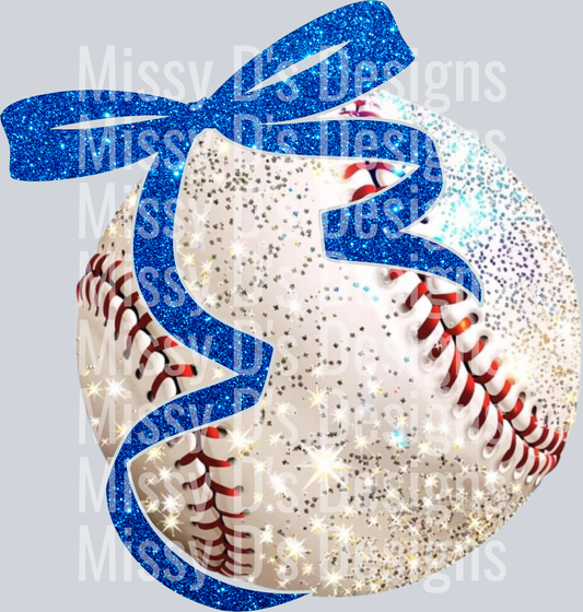 Baseball Blue Bow300dpi