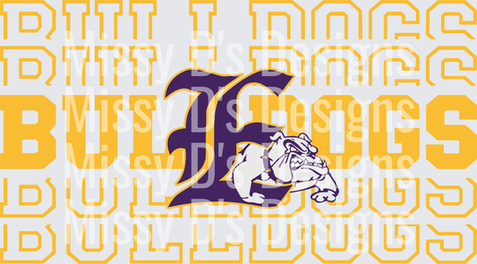 Stacked Mascot Edgewood Bulldogs