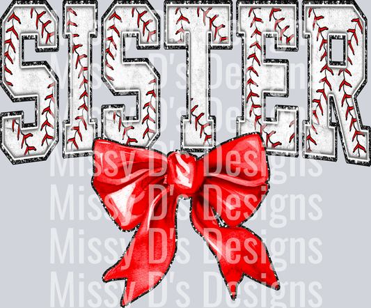 Baseball Sister Bow