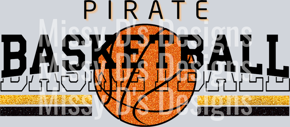 Black Pirate GLITTER BASKETBALL
