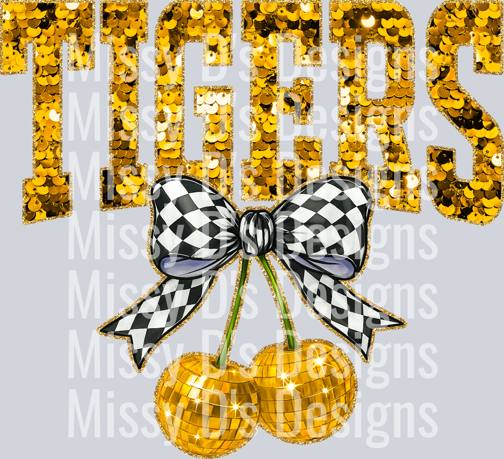 Gold Sequin Cherry Tigers