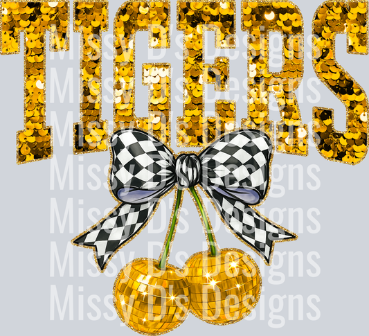 Gold Sequin Cherry Tigers