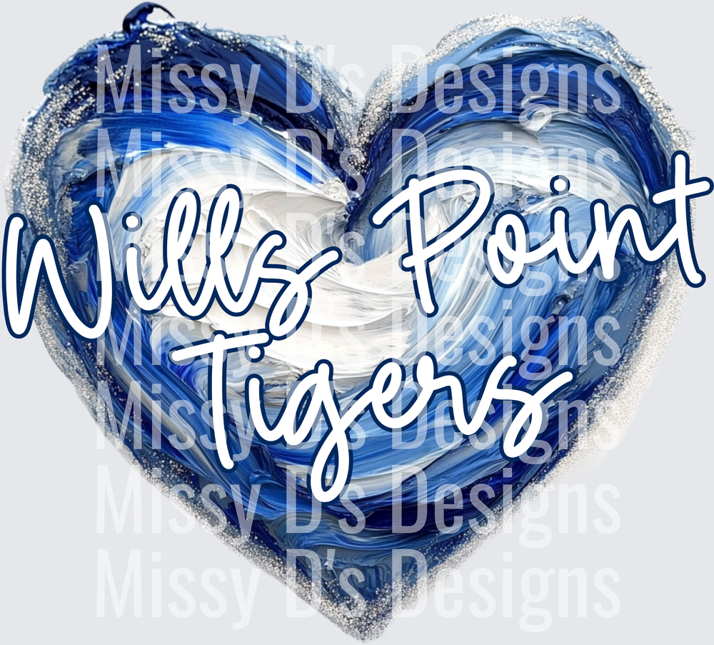 watercolor heart wills point tigers