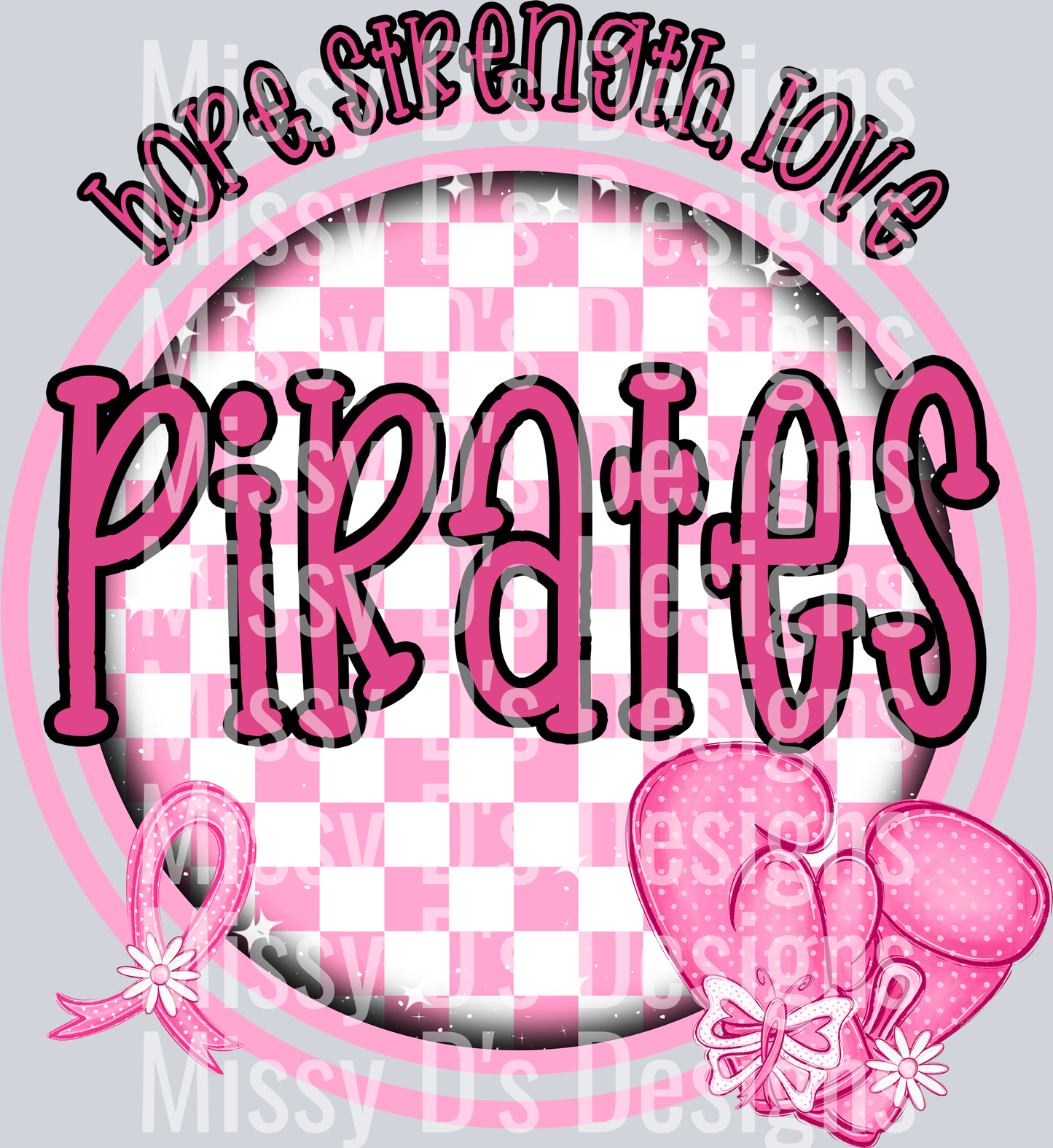 Breast Cancer Awareness Checkered Pirates
