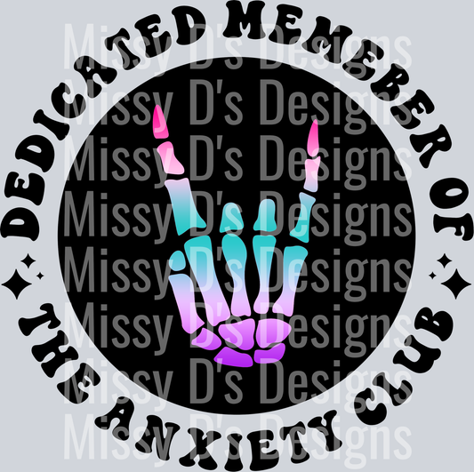 Color Dedicated Member Of The Anxiety Club Pocket Design
