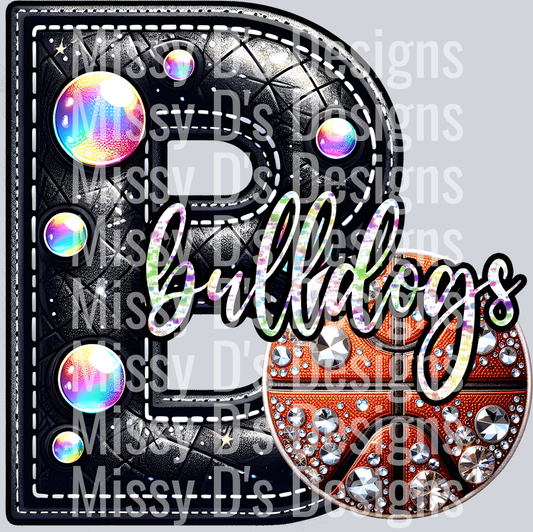 leather Intial bulldogs basketball