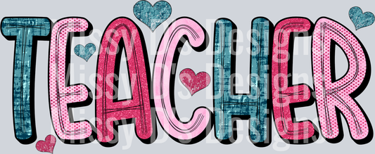 aqua pink vday teacher