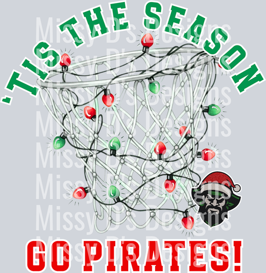 Tis the Season Basketball Go Pirates with mascot