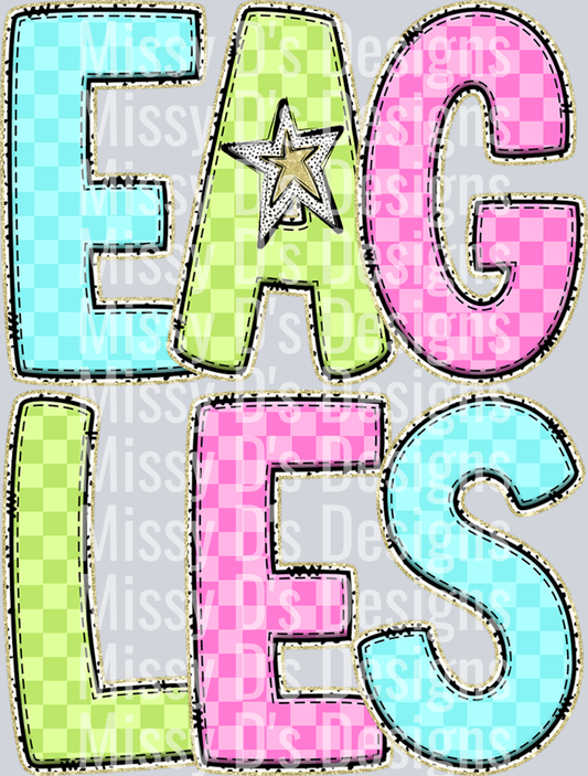 Eagles checkered colorful star