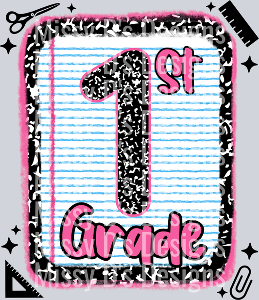 1st grade notebook paper pink