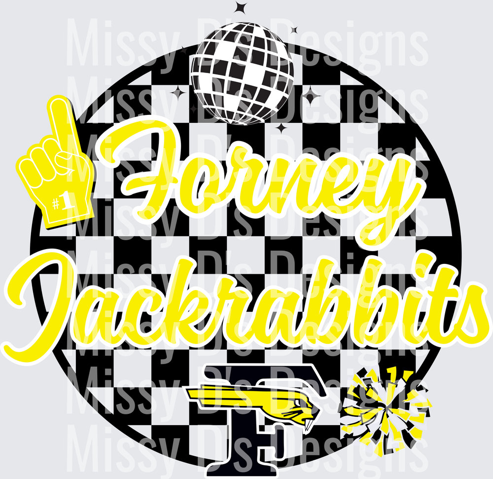 forney jackrabbits checkered disco ball