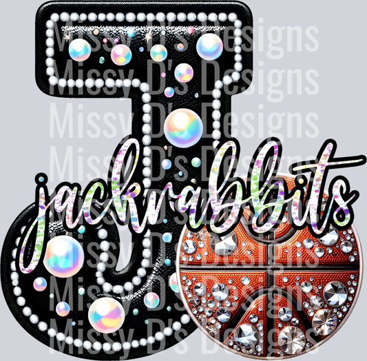 leather Intial jackrabbits basketball