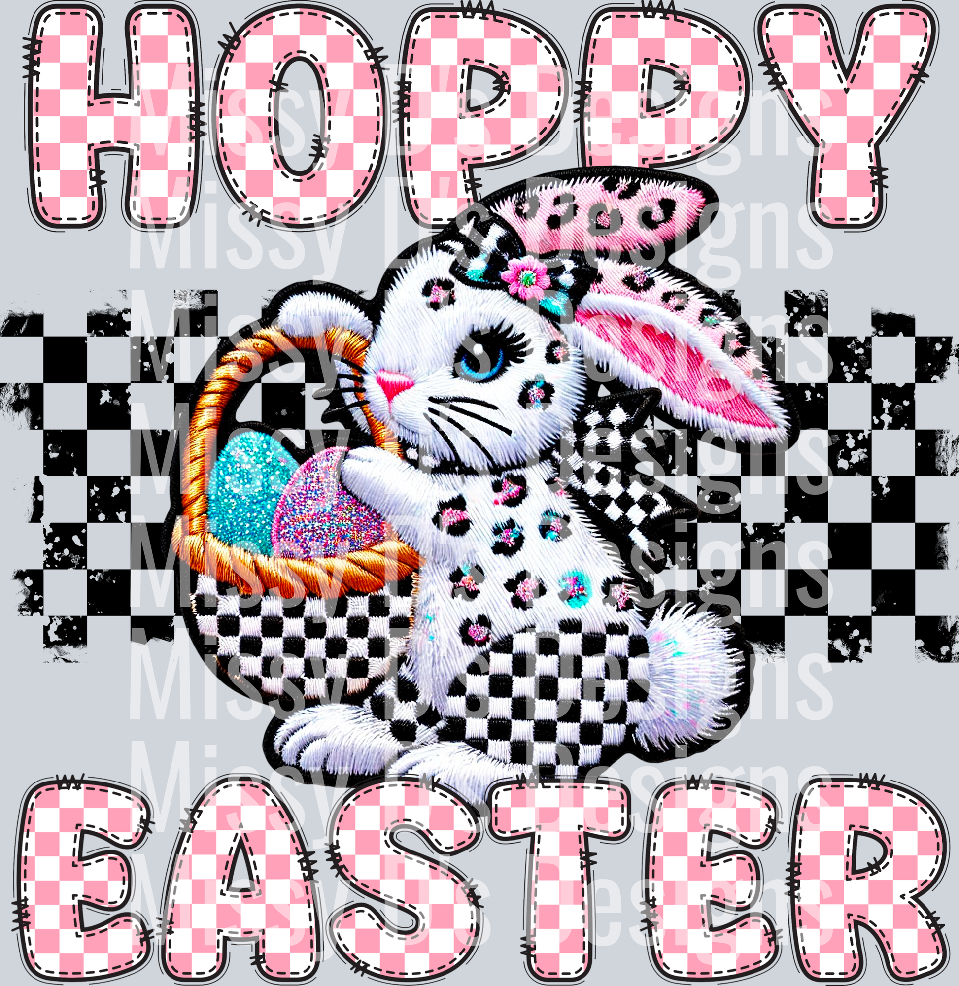 hoppy easter checkered