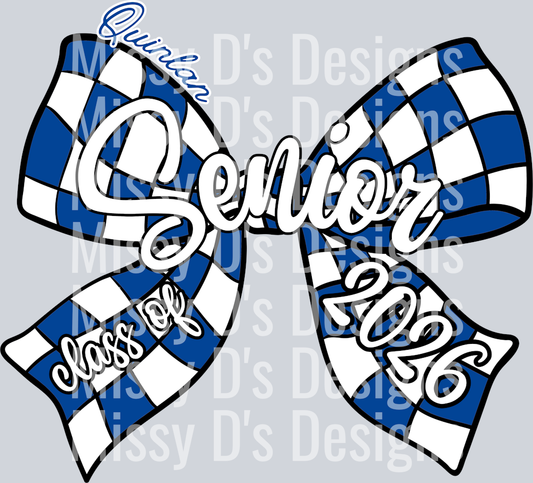 quinlan senior classs of 2026 checkered bow