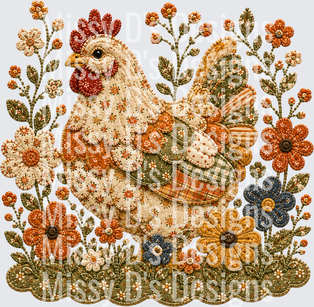 chicken and flowers