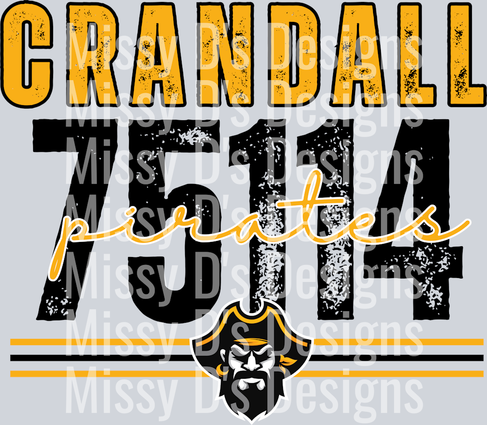 crandall pirates 75114 distressed black outline