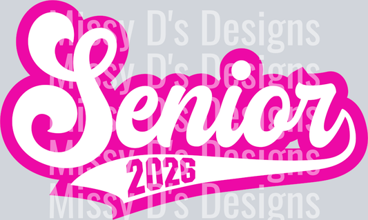 senior 2026 pink white