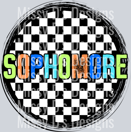 CheckeredCircleOrangeSophomore