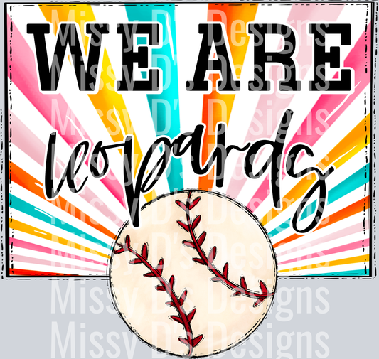 sunburst WE ARE leopards baseball