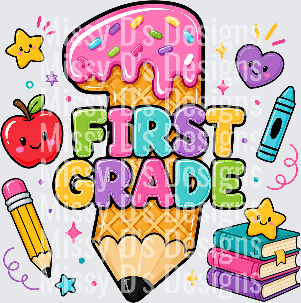 Back to School First Grade Ice Cream