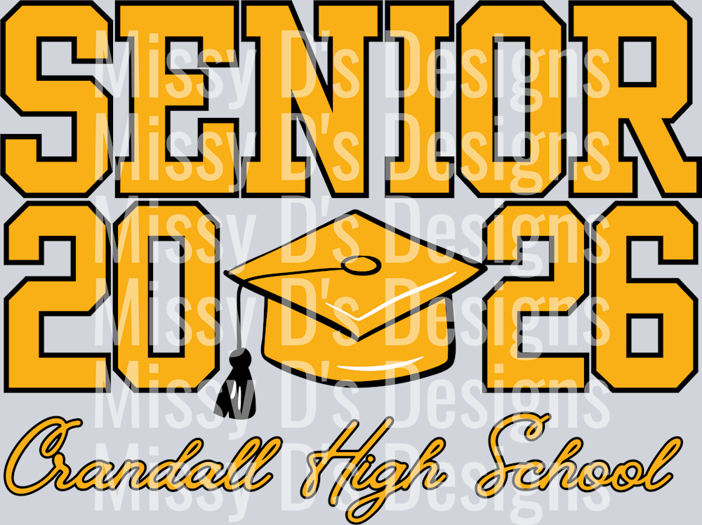 senior 2026 cap crandall high school (1)