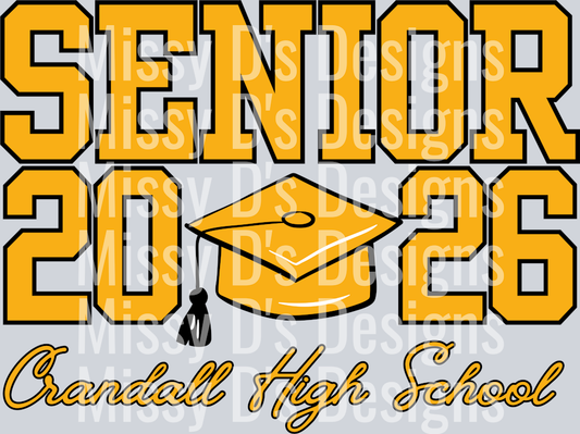 senior 2026 cap crandall high school (1)