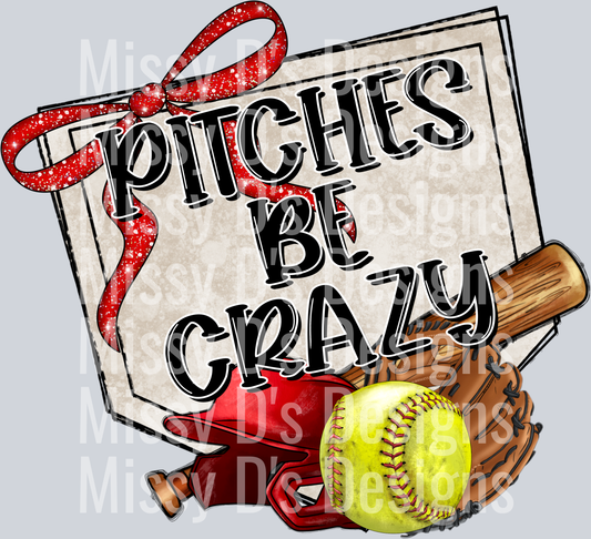 pitches be crazy softball red