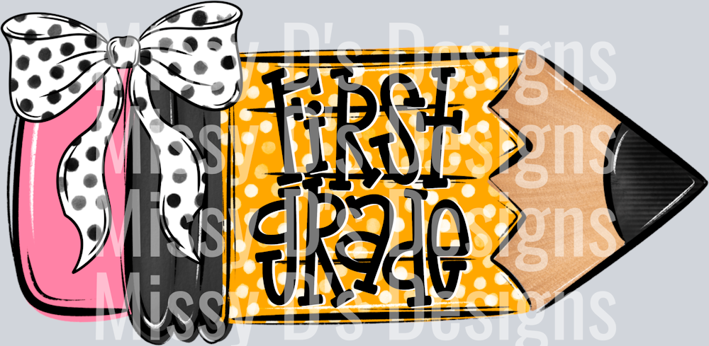 SchoolPencilDoodleGirlFirstGrade