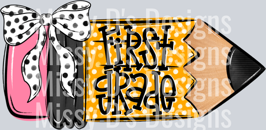 SchoolPencilDoodleGirlFirstGrade