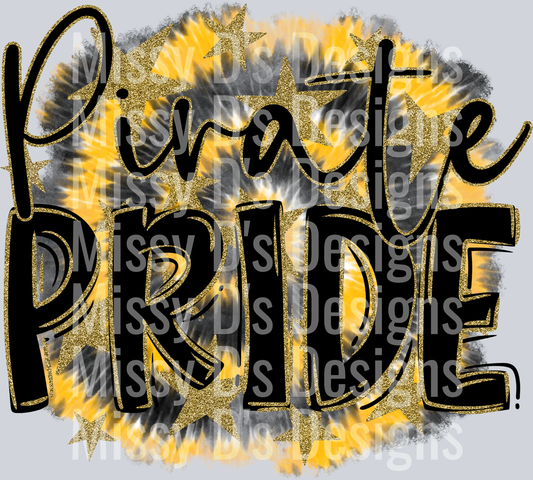 Starry Pride PIRATE PRIDE YELLOW TIE DYE BACKGROUND