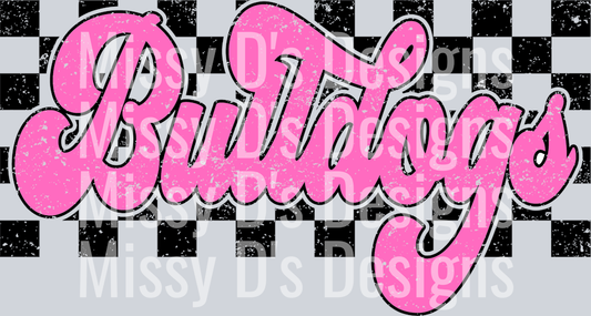 Light Pink Checkered Bulldogs
