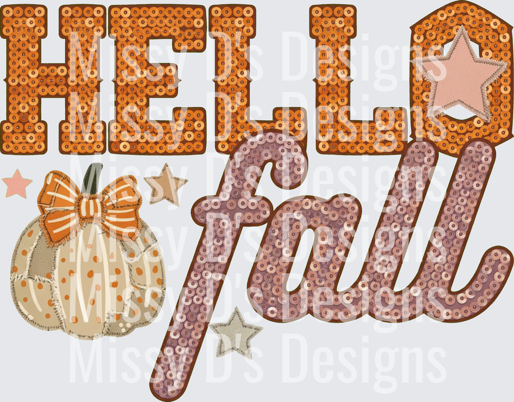 hello fall faux emb hwds