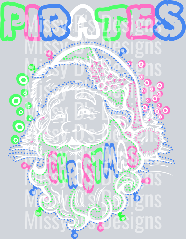 pirates neon santa