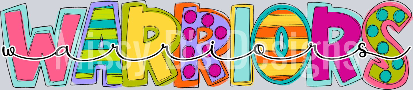 Funky_Block_and_Script_Mascots_Warriors