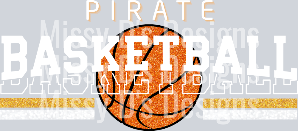 Pirate white GLITTER BASKETBALL