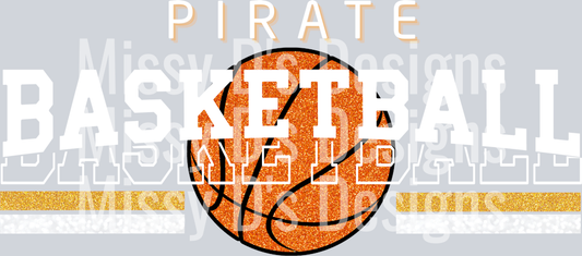 Pirate white GLITTER BASKETBALL