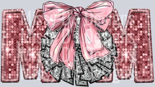 cheer mom pink bow