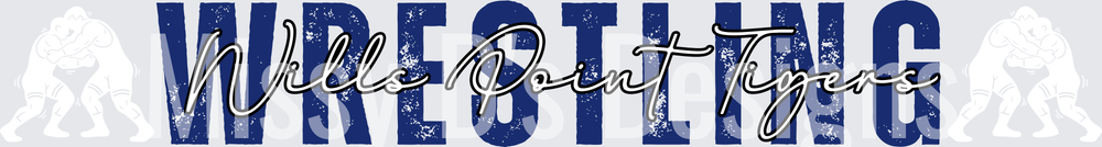 Wills Point Tigers Wrestling Distressed Bold Text