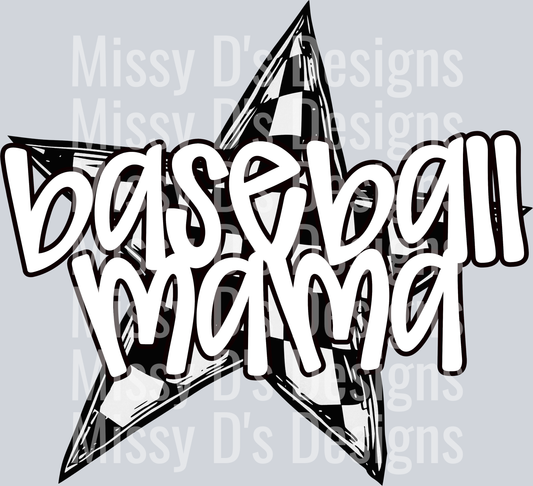 BASEBALL MAMA STAR WHITE2