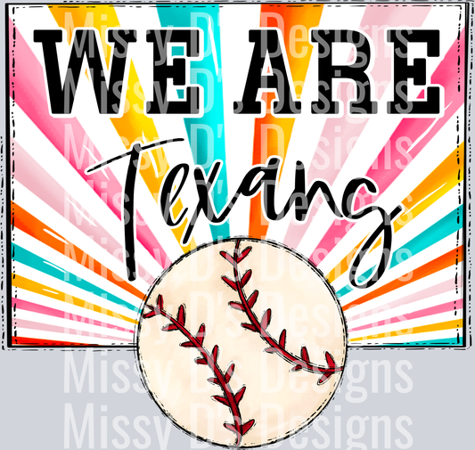 sunburst WE ARE texans baseball